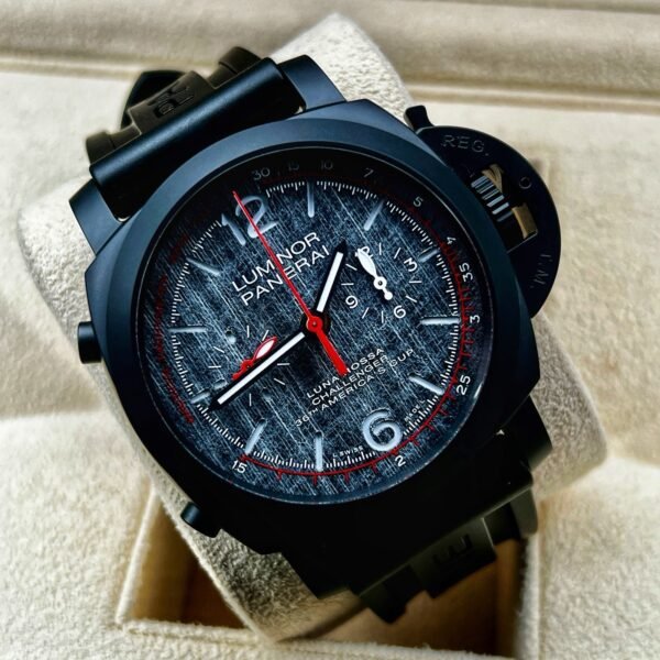 Panerai Luminor Luna Rossa 44mm Black Ceramic Flyback B+P PAM01037