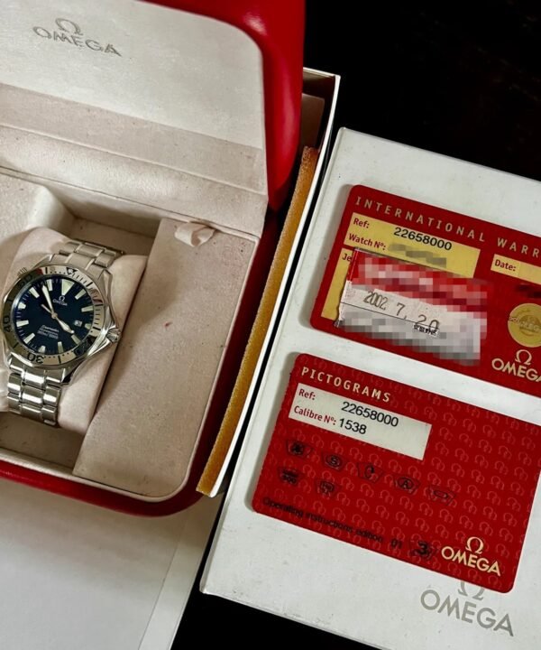 2002 OMEGA Seamaster Professional 41mm Blue Dial Sword Hands Steel 2265.80 B+P - Image 12