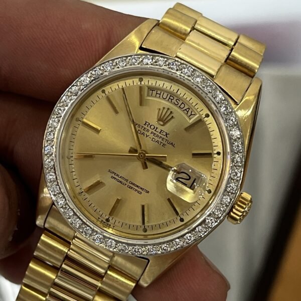 1974 Rolex President DayDate 1803 Yellow Gold Champagne Dial Diamonds w/ B+P - Image 3