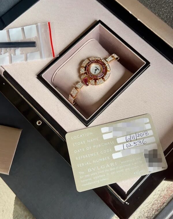 2018 Bvlgari Serpenti Incantati 102536 Rose Gold Diamonds 37mm  B+P - Image 9