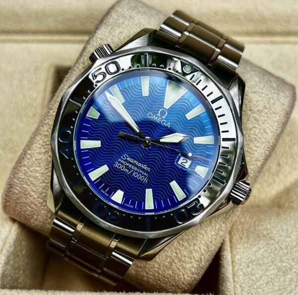 2002 OMEGA Seamaster Professional 41mm Blue Dial Sword Hands Steel 2265.80 B+P