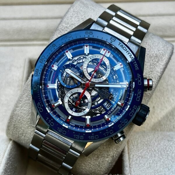2021 TAG Heuer Carrera 43mm Blue Ceramic Skeleton CAR201T.BA0766 Box+Papers