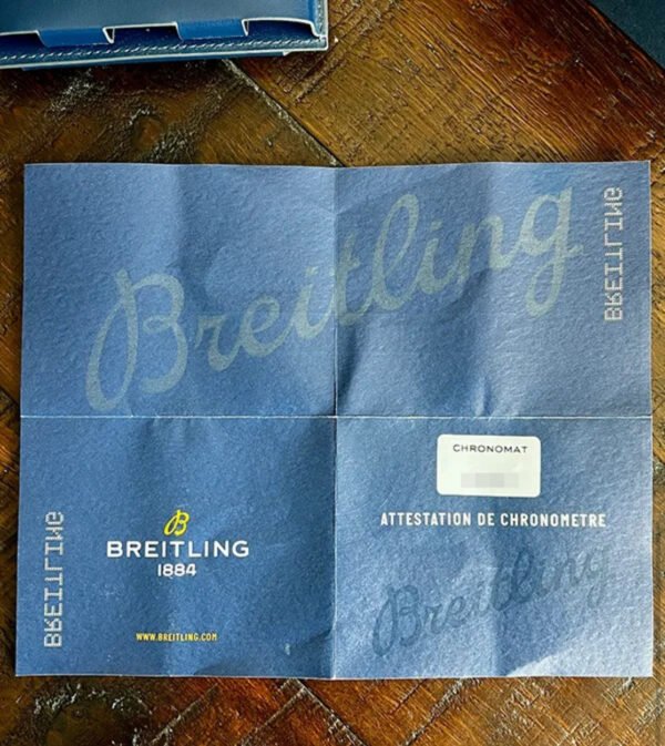 Rare Breitling Chronomat B01 44mm Steel Chronograph Blackeye Blue AB0115 B+Cert - Image 12