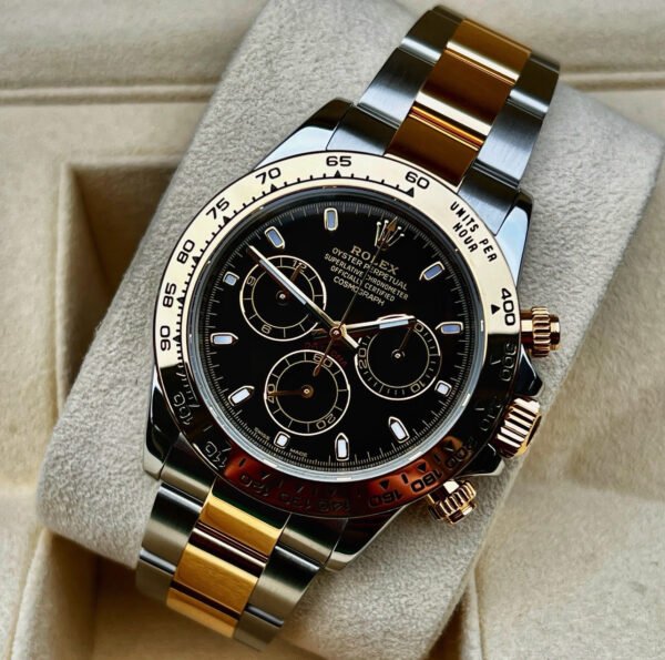 Rolex Daytona Cosmograph 116503 40mm Steel Yellow Gold Black Dial w/ B+P