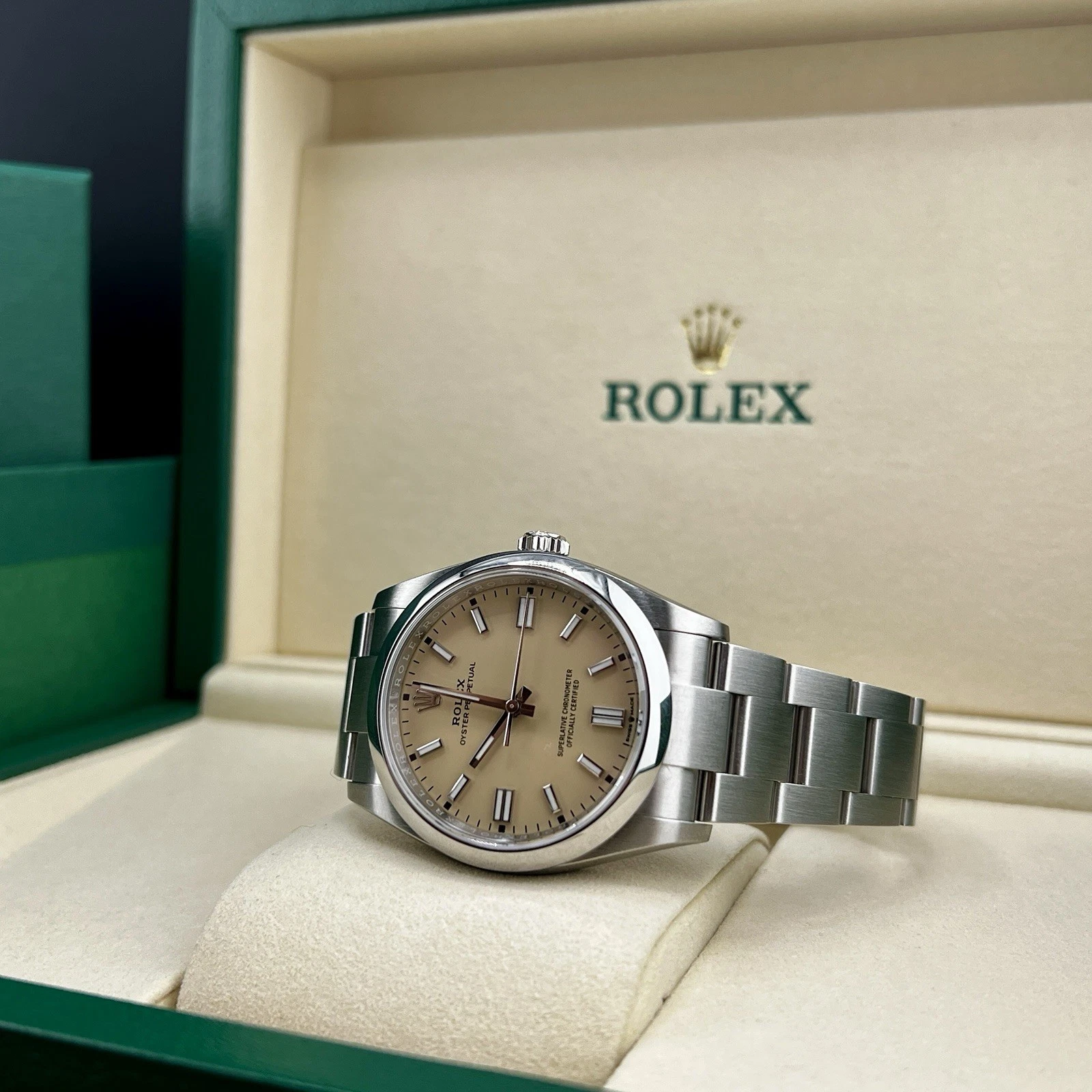 Rolex Oyster Perpetual 36mm 2026 Beige Dial 126000 Steel Oyster Box & Papers - Image 10