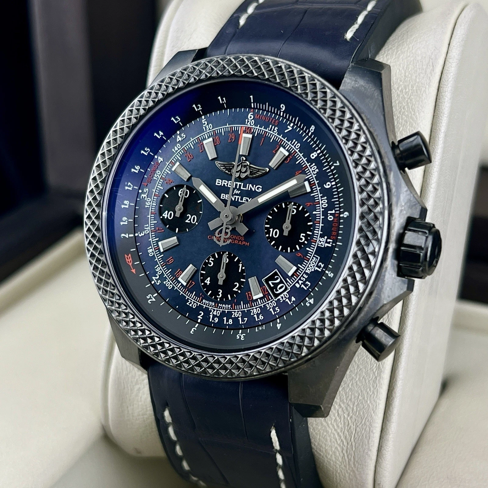 Breitling Bentley B06 Black Mother Of Pearl 44mm MB0612 Full Set Serviced
