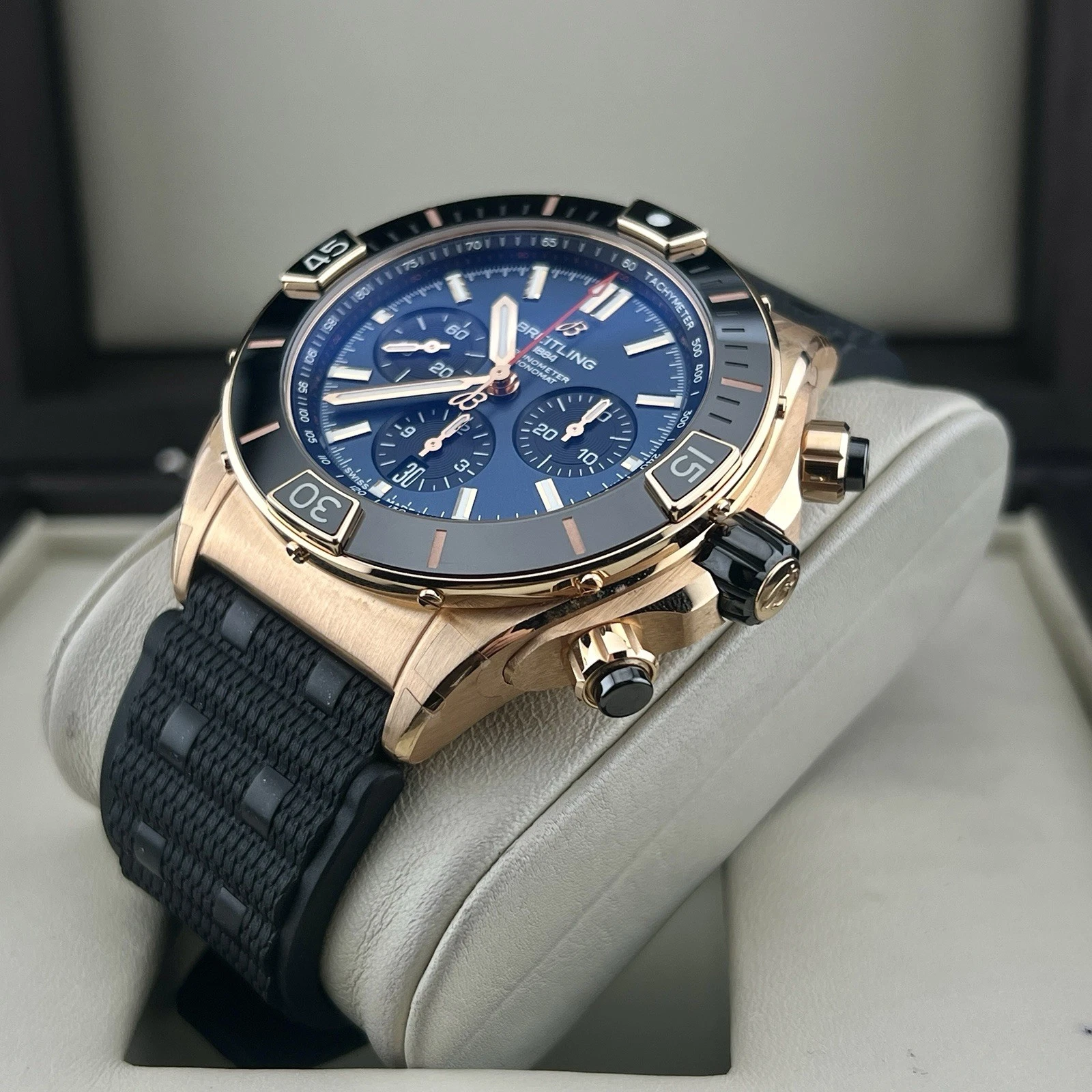 Breitling Super Chronomat 2024 B01 44mm Blue Dial LE 1 Of 140 Rose Gold RB0136 - Image 7